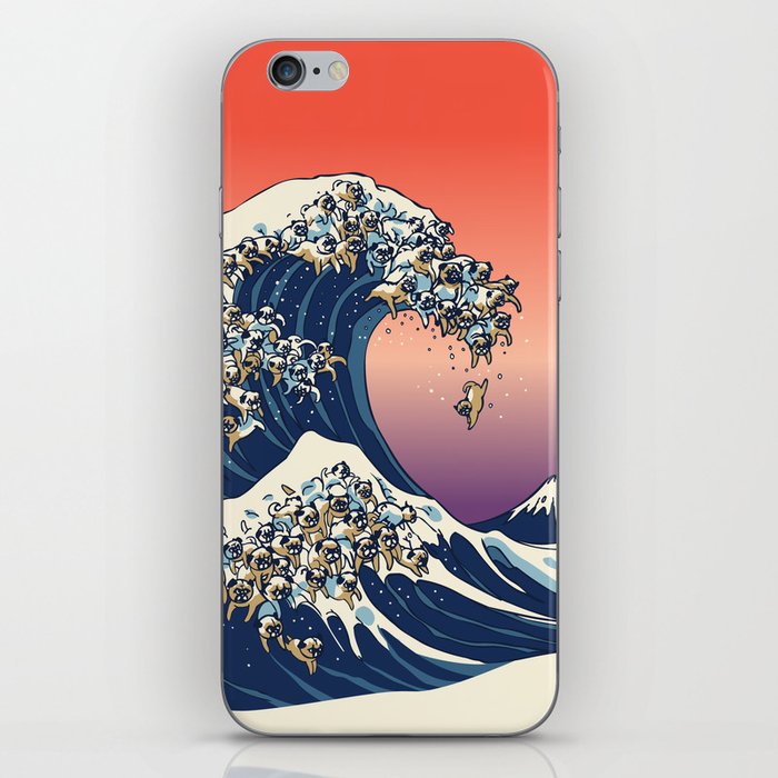 The Great Wave of Pug iPhone Skin