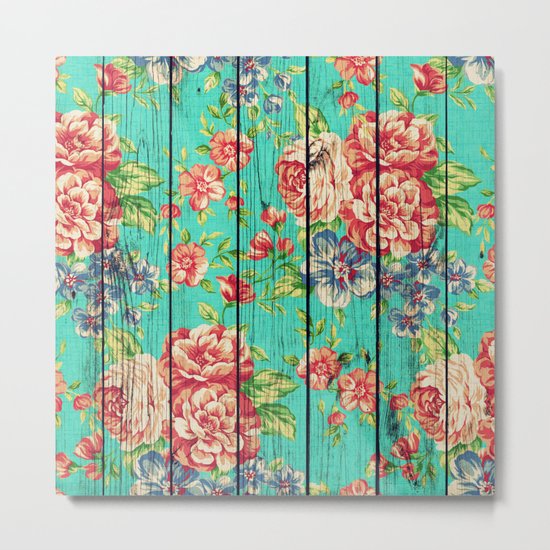 Flowers on Wood 06 Metal Print