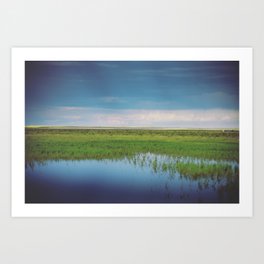 Blue Art Print | Countryside, Photo, Anniebailey, Country, Color, Pond, Colorful, Landscape, Clouds, Green 