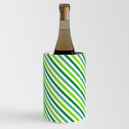 St. Patrick's Day Oblique Green Stripes Collection Wine Chiller
