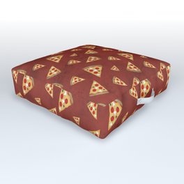 Cool pizza slices vintage red pattern Outdoor Floor Cushion