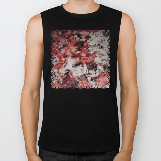 The Faces in the Ruby Red Snow Biker Tank