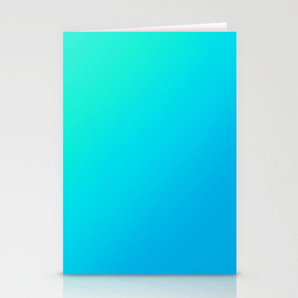 Turquoise to Blue Gradient Stationery Cards