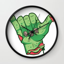 Shakah Brah Hang Loose Undead Zombie Hand Halloween print Wall Clock