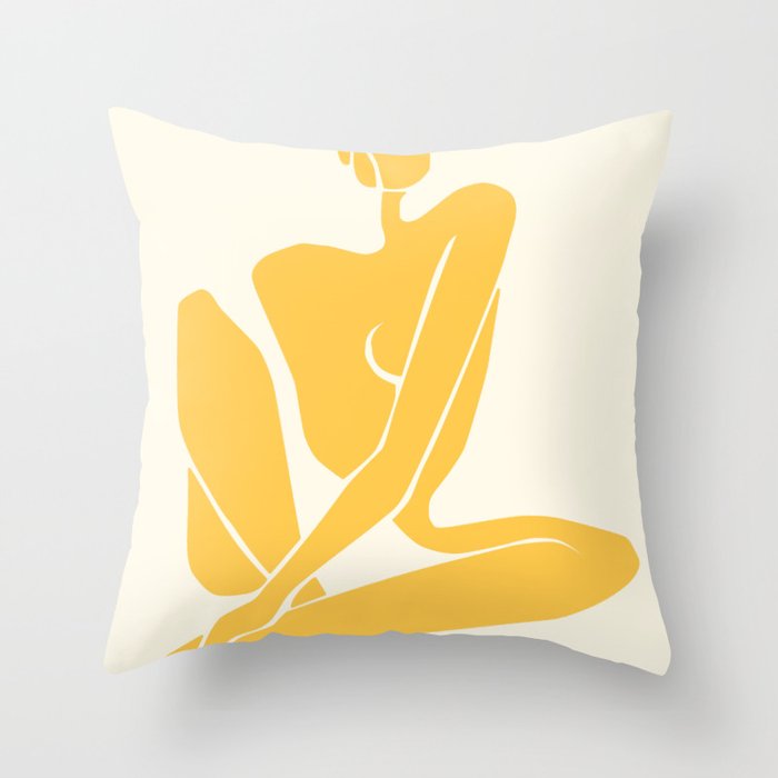 Body in Goldenrod Throw Pillow