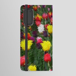 Colorful tulip garden pixel art Android Wallet Case