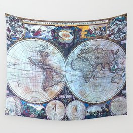 Vintage world map Wall Tapestry