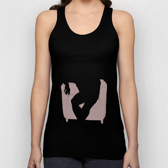 LAZY, BEER AND REMOTE ON COUCH Unisex Tank Top