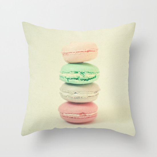 Four Macarons Throw Pillow