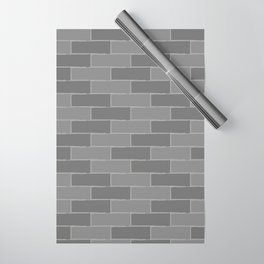 Brick wall in grayscale Wrapping Paper