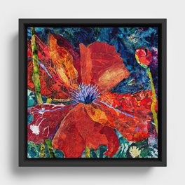 Red Calla Lilies, Kiss of Death floral blossoms portrait painting by Bohumil Kubista Framed Canvas