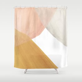 Terracotta and pink watercolor shapes Shower Curtain
