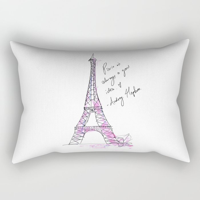 Eiffel Tower: Audrey Hepburn Rectangular Pillow