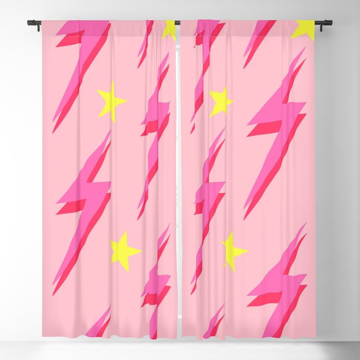 Lightning Pink Background Y2K Pattern Blackout Curtain