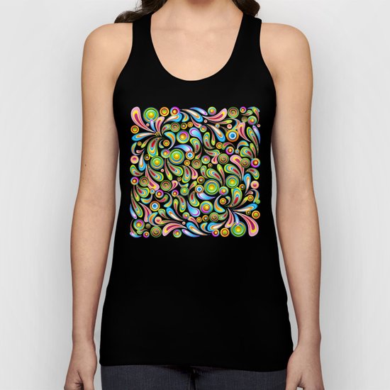 Psychedelic Color Drops Abstract Art Design Unisex Tank Top