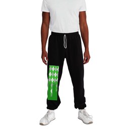 Green Silver Plaid Dripping Collection Sweatpants