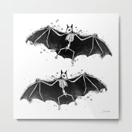 Skeletal Bat Metal Print