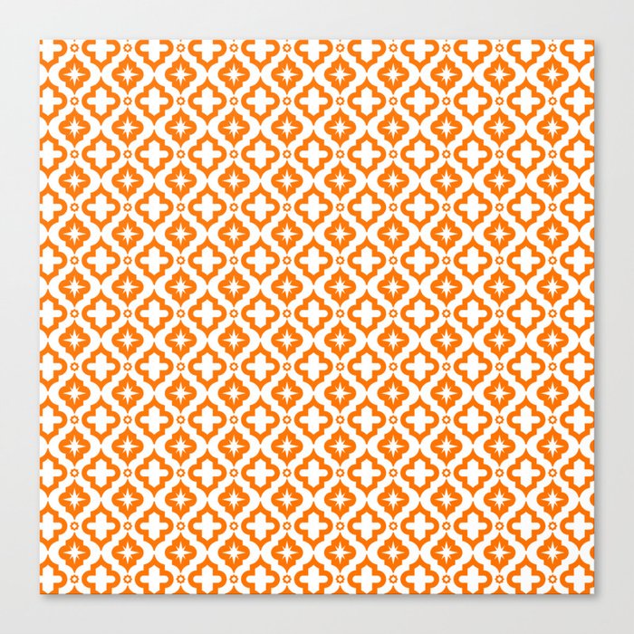 Orange Ornamental Arabic Pattern Canvas Print