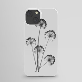 black and white flower wallpaper, flower decor, printable art iPhone Case