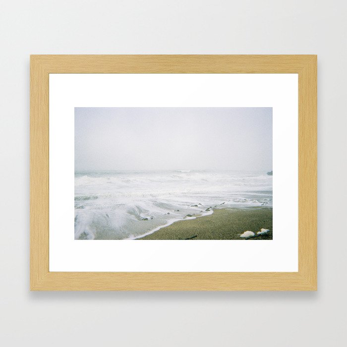 Overcast Beach Framed Art Print