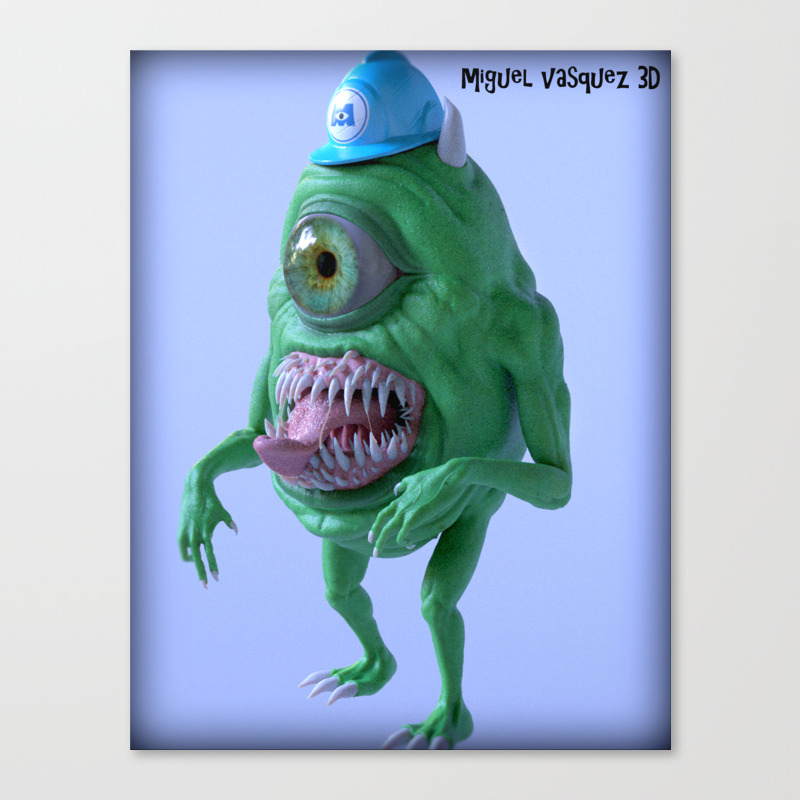 Mike Wazowski Canvas Print By Miguelvasquez3d Society6