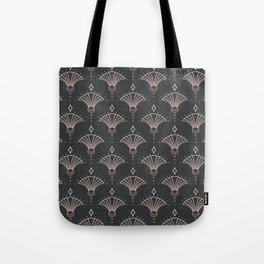 Elegant Luxury Art Deco Century Pattern Rose Gold Grey Tote Bag
