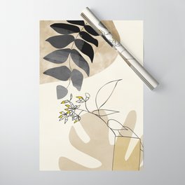 leaves minimal shapes abstract Wrapping Paper