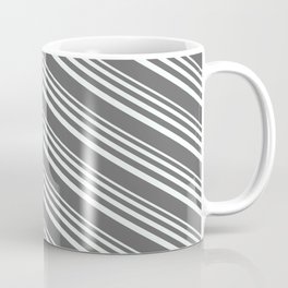 [ Thumbnail: Mint Cream & Dim Gray Colored Pattern of Stripes Coffee Mug ]