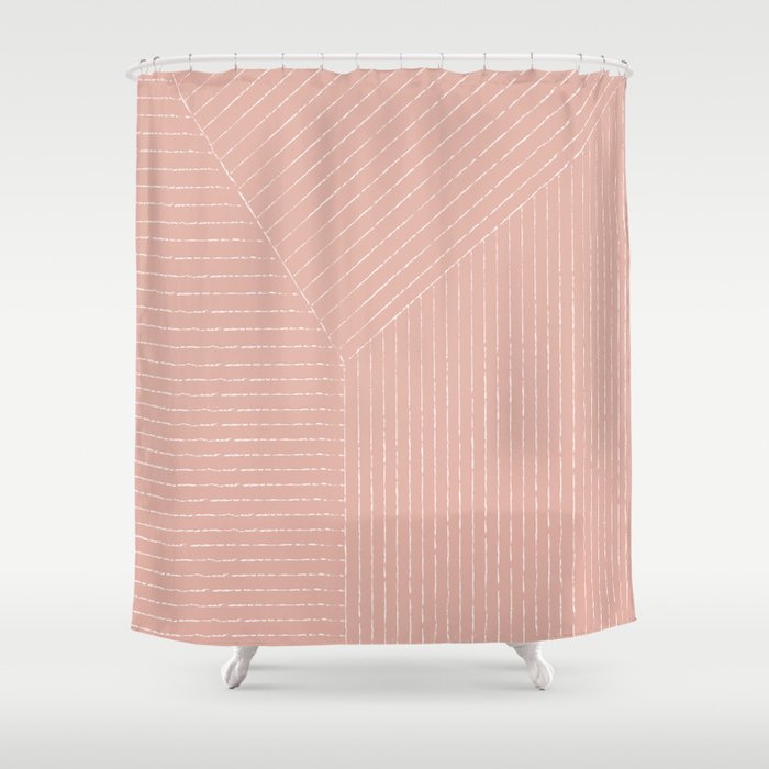 Lines (Blush Pink) Shower Curtain