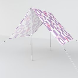 Floral Wavy Checkerboard-Psychedelic Pattern Sun Shade