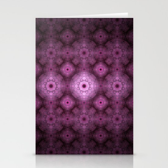 Pink Fractal Pattern Stationery Cards