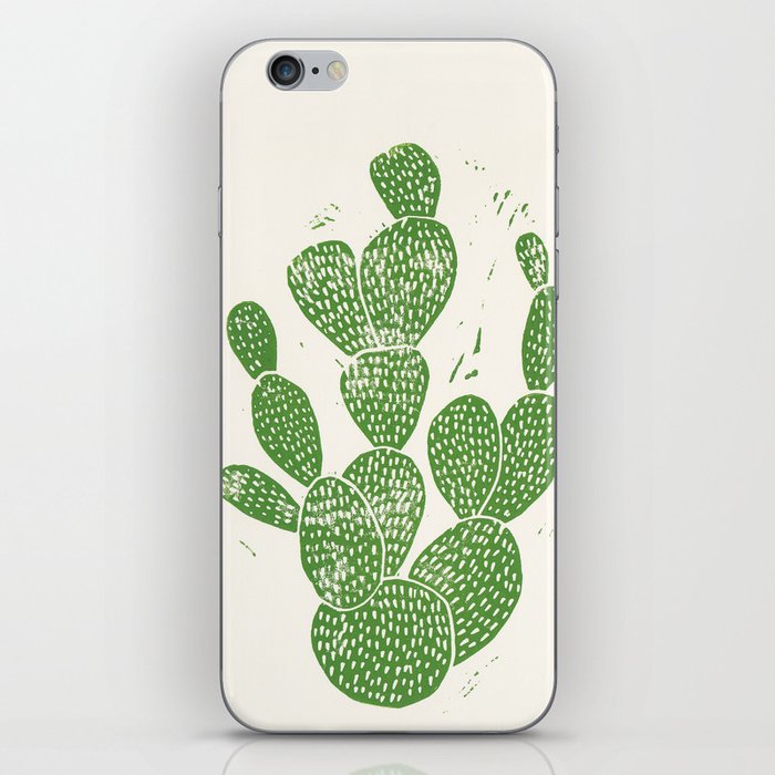 Linocut Cactus #1 iPhone Skin