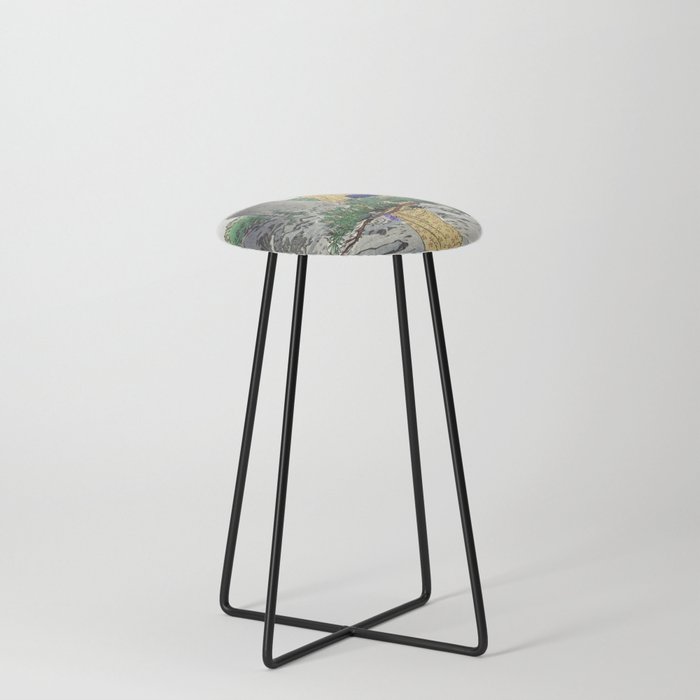 Full Moon and Pine Tree Counter Stool