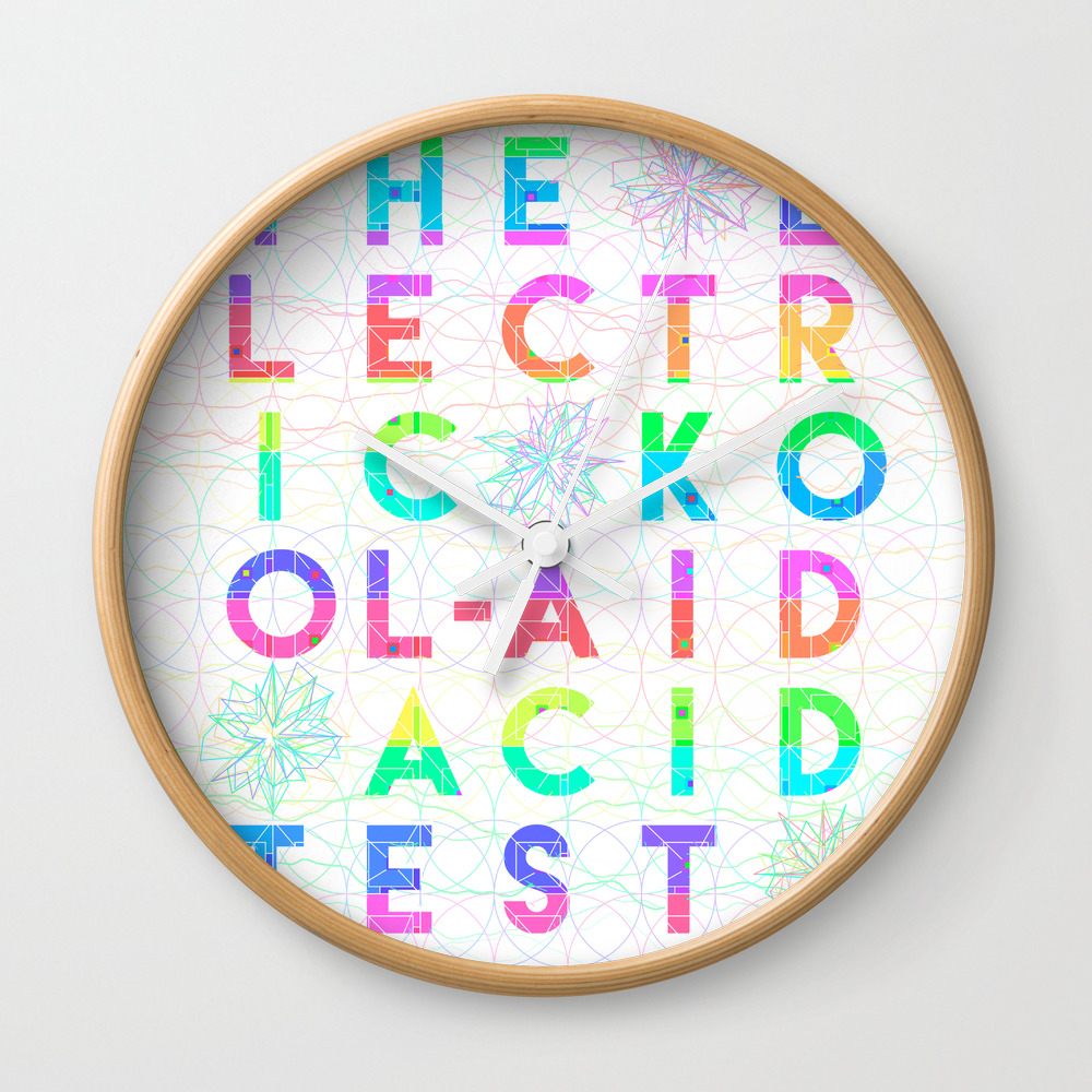Electric Kool Aid Acid Test Wall Clock By Evejweinberg Society6