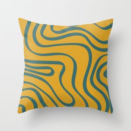 Groovy Abstract Lines - Fire Bush Throw Pillow