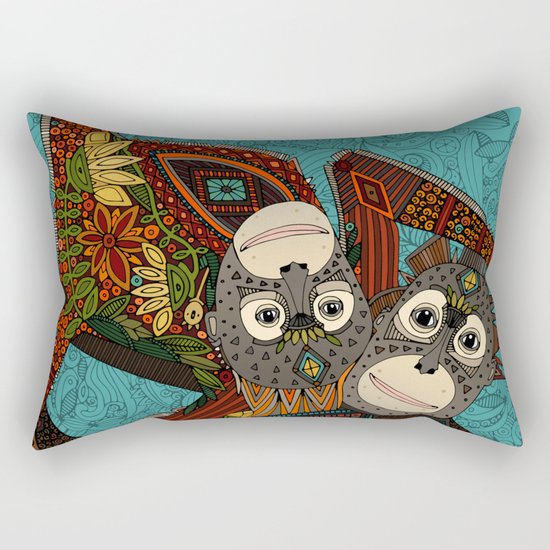 orangutans blue Rectangular Pillow