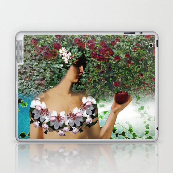 A woman with an apple Laptop & iPad Skin