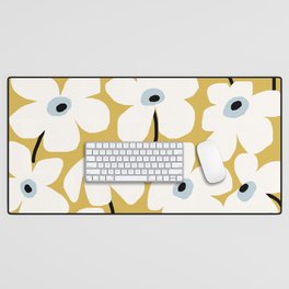 Lazy Daisies - yellow blue Desk Mat | Daisies, 70S, Hippie, Floral, Market, Happy, Boho, Daisy, Flowers, Curated 
