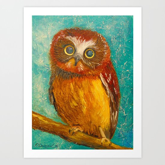 Little owl Art Print
