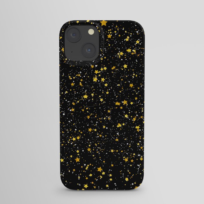 Glitter Stars3 - Gold Black iPhone Case