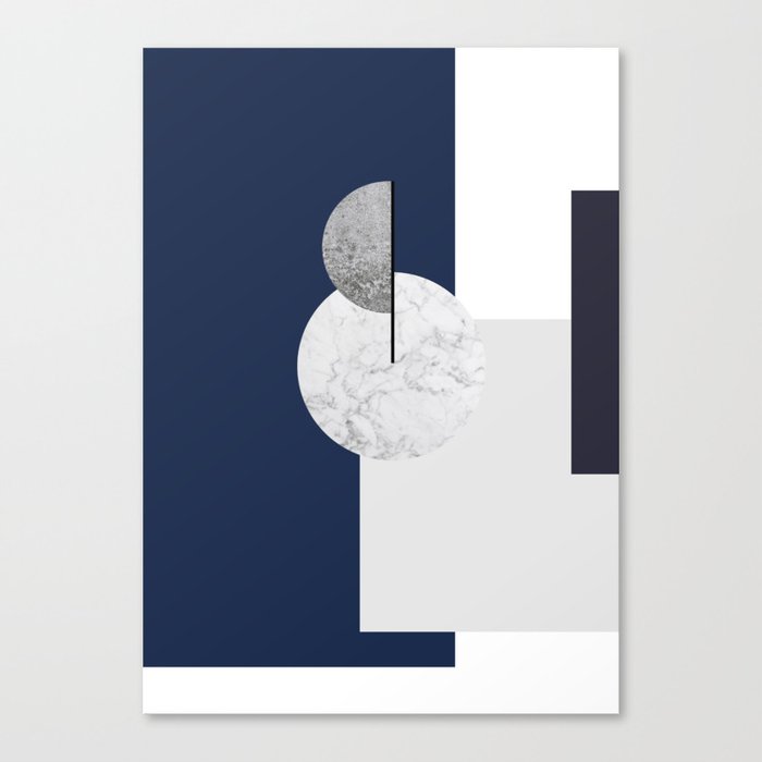 Blue and Marble Canvas Print