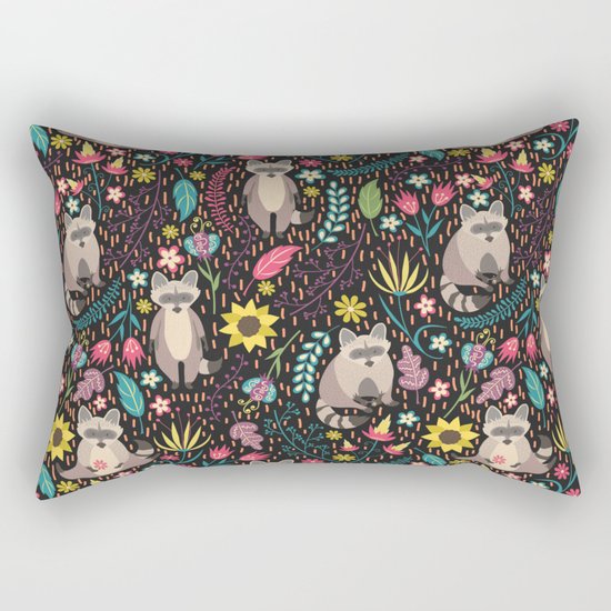 Raccoons bright pattern Rectangular Pillow