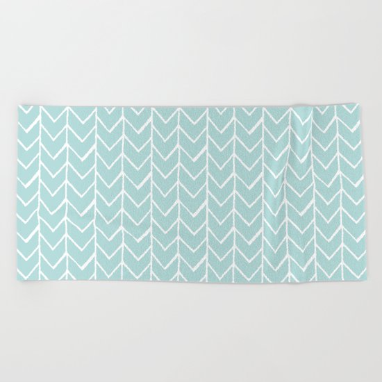 Herringbone Mint Beach Towel