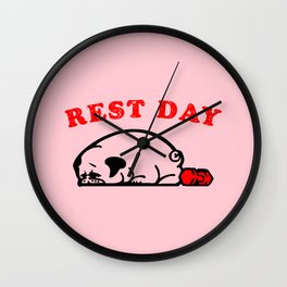 Rest Day Pug Wall Clock