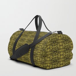 Liquid Light Series 43 ~ Yellow Abstract Fractal Pattern Duffle Bag