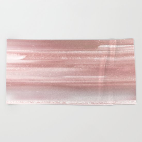 Geode Crystal Rose Gold Pink Beach Towel