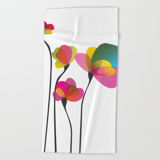 Abstract Flowers Beach Towel