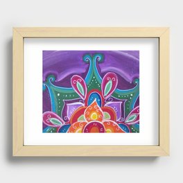 mandala violet, plants,modern art,colorful Recessed Framed Print