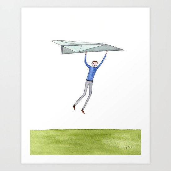hang on to your paper airplane Art Print