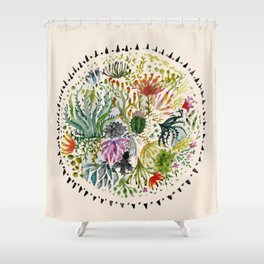 Succulents Mandala Shower Curtain